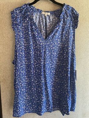 Ditsy floral sleeveless top 2x NEW w tags spring summer lightweight angels